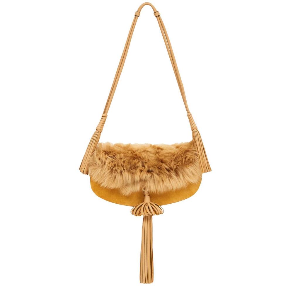 NEW ULLA JOHNSON tassel flap bag in lotus